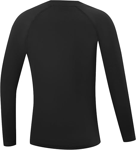 Miniatura 2 de Runhit Camiseta térmica de compresión para niños y jóvenes, manga larga, forro polar, capa base para fútbol, béisbol, fútbol, baloncesto