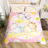 L'ensemble comprend : 1 Housse de couette (220 x 240 cm), 2 taies d'oreiller (65 x 65 cm). Cet ensemble de housses de couette décoratives ne comprend pas de couette ou de doudou.