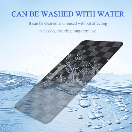 Image of Eliane Car Dashboard Mat Anti-Slip Rubber Pad Universal Non Slip Car Dashboard Sticky Adhesive Mat for Phones Sunglasses Keys, Chess Design (Black /Grey)