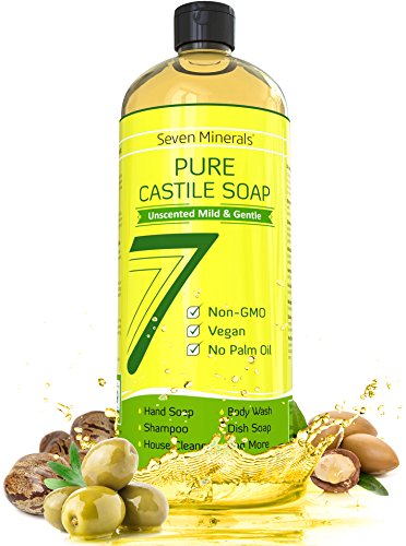 Seven Minerals, EWG Verified Castile Soap 33.8 fl oz - No Palm Oil, GMO-Free