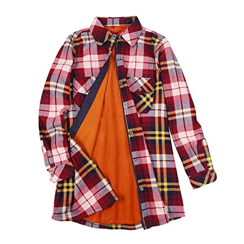 OIUHJN Giacca da donna a quadri, foderata in pile, con bottoni, soffice, a quadretti, camicetta in flanella a maniche lunghe, camicetta bianca con pizzo da donna, b, XXL OIUHJN Giacca da donna a quadri, foderata in pile, con bottoni, soffice, a quadretti, camicetta in flanella a maniche lunghe, camicetta bianca con pizzo da donna, b, XXL
