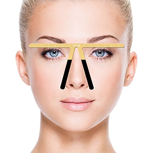 Tattoo Eyebrow Ruler Three-Point Positioning Permanent Makeup Symmetrical tool Grooming Stencil Shaper Balance Ruler (Gold)
