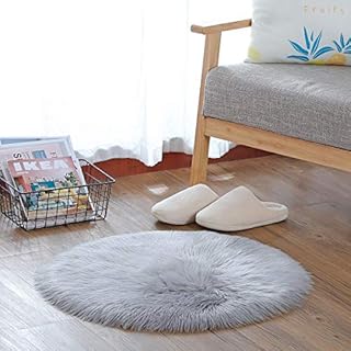 KAIHONG Faux Fur Sheepskin Style Rug (60 x 90 cm) Faux Fleece Chair Cover Seat Pad Soft Fluffy Shaggy Area Rugs For Bedroom Sofa Floor (white-1, 60 x 90 cm)