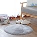 KAIHONG Faux Peau de Mouton en Laine Tapis,Imitation Toison Moquette Fluffy Soft Longhair Décoratif Coussin de Chaise Canapé Natte (Rond Gris, 60 x 60 cm)
