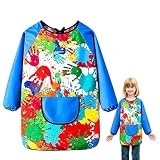 malerkittel,malsch&uuml;rze kinder,wasserdicht bastelsch&uuml;rze f&uuml;r kunst (Blau)