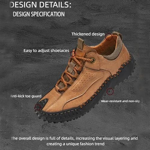Cushy Gait Shoes for Men, Cushygait Boots, Men’s Vintage Leather Hiking Shoes Genuine Leather Orthopedic Arch Support2