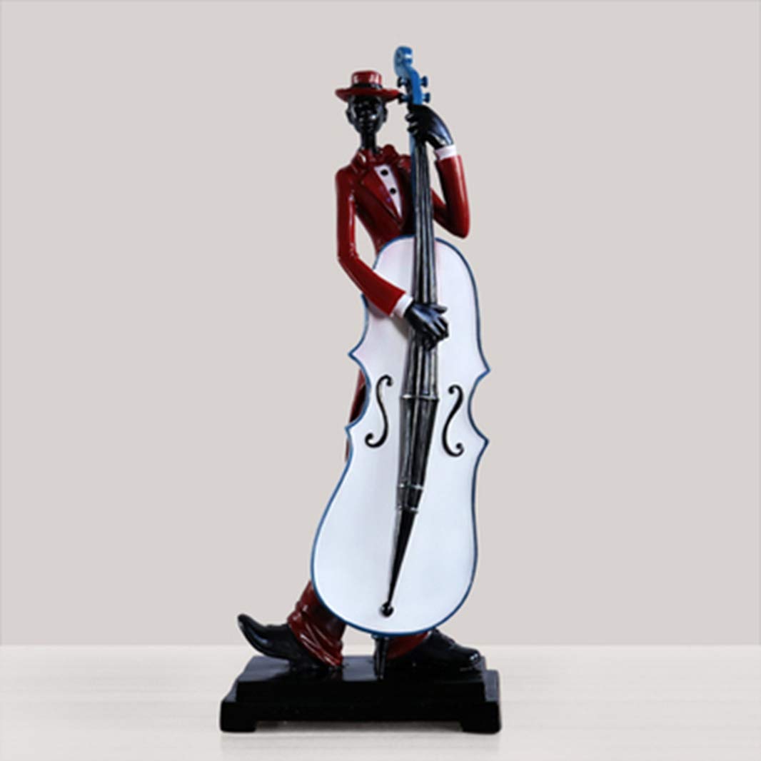For Home & Kitchen Collectible Figurines Statues Collectible Figurines Sculpture Resin Workcrafts Modern Music Band Statues Jazz Music Player Sculptures Retro Home Office Bar Cafe Ornaments(G)