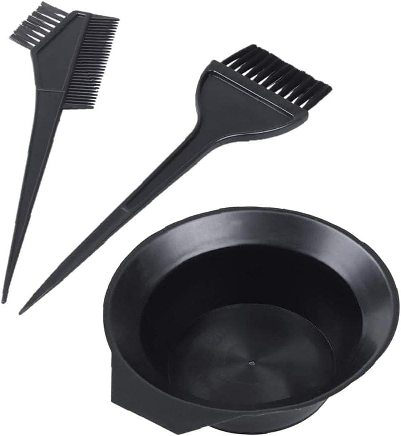 Hair Coloring Dyeing Kit Tool,with Brush Bowl Set Double Sided Coloring Hairdressing Black for Fashion 3PCS Get Creative : Beauty & Personal Care