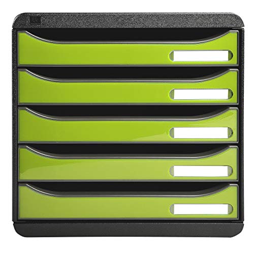 Exacompta 3097225D - Caja organizadora, 5 cajones, color verde claro glossy