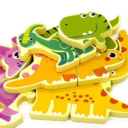 JCFIRE Dinosaur Wooden Toddler Puzzles Ages 2-4, Baby Puzzles, Kids Puzzles for 1 2 3 4 Years Old Boys Girls, Toddler Toys, Educational Learning Toys — view 4