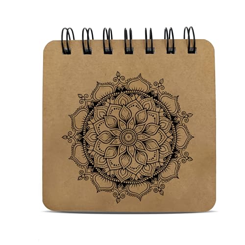 Image of Papero Pocket Size Sketch Book Pack of 3 | 140 GSM Thick Paper | 10 x 10 cm Mini Sketchbook | 40 Sheets Each | Portable Drawing Book for Sketching, Doodling & Journaling (Mandala)