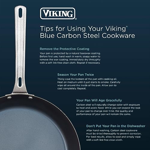 VIKING-Culinary-Blue-Carbon-Steel-Nonstick-Chef-Pan-12-Inch-Ergonomic-Stay-Cool-Handle-Grill-Oven-Safe-Works-on-All-Cooktops-including-Induction