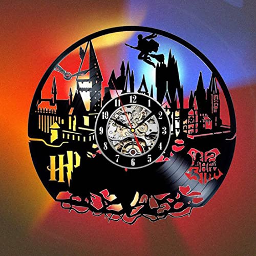 Xy-M Vinyl Clock Harry,Potter Record Wall Clock Creative Retro Nostalgic Home Interior Decoration - With Remote Control #TOP17