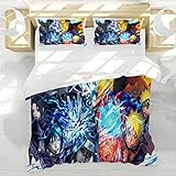 Klekyes Anime Bedding Duvet Cover Set,3D Anime Comforter Protector Quilt Cover Set Twin Full Queen King Size with Pillowcases for Bedroom Decoration (Twin 68x86inch, Color 1)