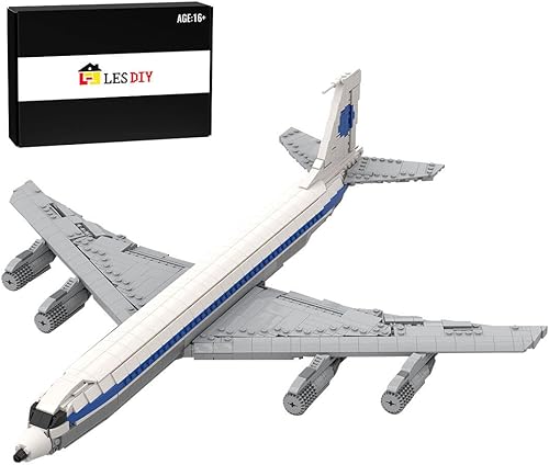 MINDEN Juego de bloques de construcción modelo aeronave, gran jet 707  Pan Am Large 4-Turbojet Jetliner, City, para niños y niñas, 558 piezas