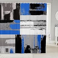 Tenda da doccia blu, tenda da doccia geometrica moderna, tenda da doccia indaco, decorazione astratta per il bagno, grigio, uomo 72x72 | Leroy Merlin