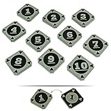 LITKO Space Fighter Target Lock Token Set | Ship Number | Compatible with Star Wars: X-Wing (Double-Sided #1-10, Black)