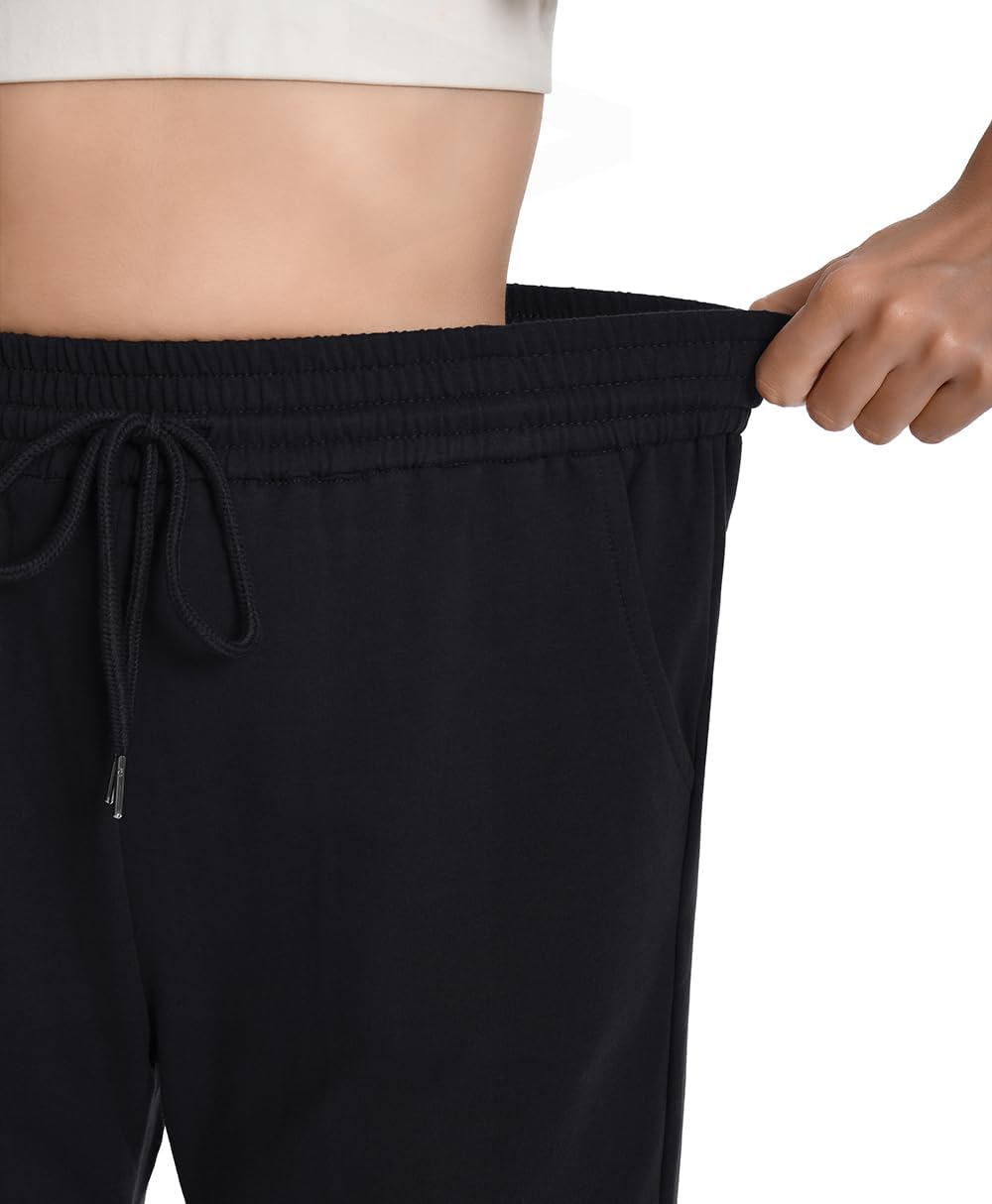 Auriviz Womens Sweat Shorts Loose Comfy Long Drawstring Lounge Bermuda Shorts with 3 Pockets - Image 5