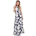 Blackobe Women Summer Boho Long Maxi Evening Party Dress Beach Dresses Sundress (XL, Dark blue)