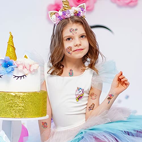 Qpout Kids Tattoos Temporary For Boys And Girls, 18 Sheets Fake Tattoos For Kids, Unicorn Princess Mermaid Dinosaur Dolphin Astronaut Tattoo Sticker, Children Birthday Party Favors #TOP4