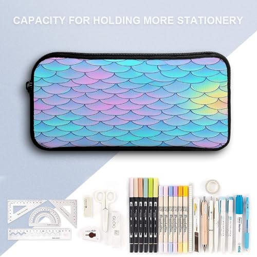 Fashion Collapsible Beautiful Mermaid Fish Scale Backpack for Men Women, Lunch Bag Easy to Clean, Pencil Pouch for College4