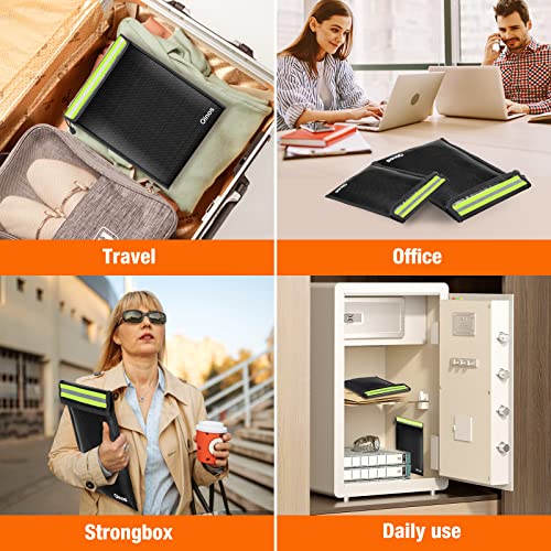 Fireproof Waterproof Money Document Bag - 4 Pack Security Upgraded Zipper Bags, Fireproof Waterproof Organizer Bags For A4 A5 Legal Documents, Cash, Jewelry, Passport, Tablet, Laptop #TOP7