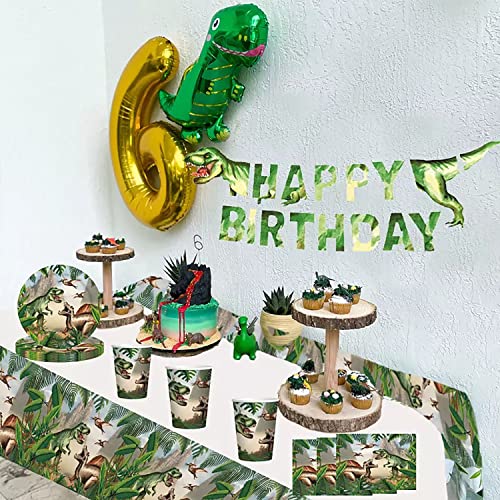 101 Stück Dino Pappgeschirr, Dinosaurier Gebutstag Party Set, Dino Kindergeburtstag Deko, Dinosaur Party Supplies, Pappteller, Becher, Servietten Partygeschirr, für Picknicks, Geburtstage (20 Gäste)