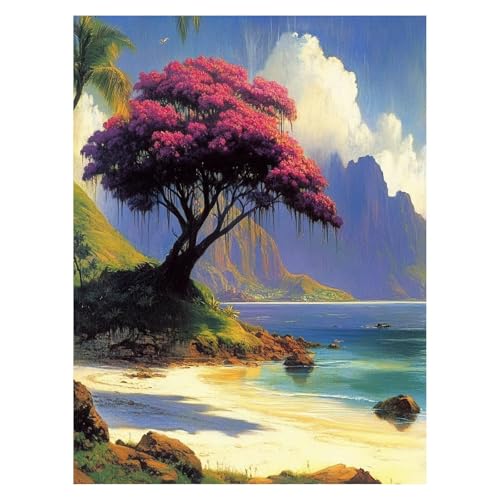 DIY 木 数字油絵 ビーチ 数字塗り絵画 手芸キット 95 x 70 Cm 絵画 インテリア 手作りキット ビッグサイズ 複数サイズ 子供 初心者 ペイントバイナンバー 画材 Painting by Numbers 適用対象そして自宅 壁飾り お歳暮誕生