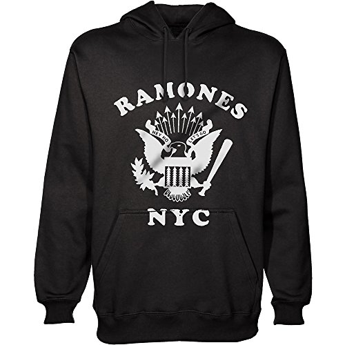 Rock Off Ramones - Retro Eagle New York City (Felpa Con Cappuccio Unisex Tg. XL)