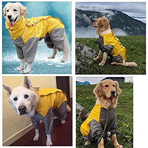 Capa de chuva para cachorro grande impermeável para cachorro com capuz poncho de chuva leve ao ar li