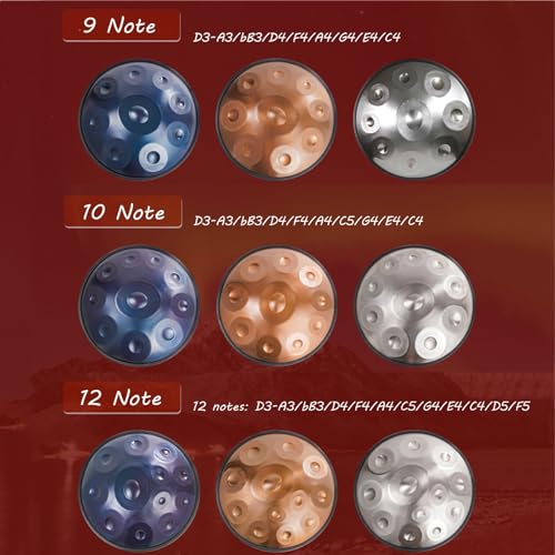 Handpan ORANGES 22 pulgadas 9 notas negro miniatura 6