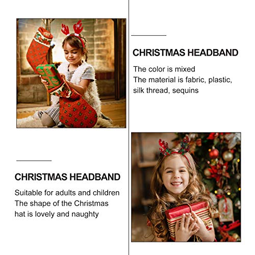Lurrose 2pcs Reindeer Antlers Headband Deer Antler Ears Funny Christmas Headband Xmas Headwear Christmas Costumes Party Decorations - Image 9