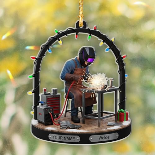 Personalized Welder Christmas Ornament 2025