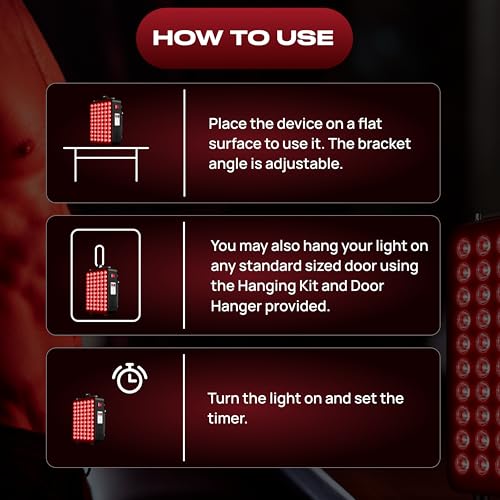 Glowable Red Light Therapy & Infrared Light Therapy LED Panel 660nm & 850nm - Anti-Ageing, Muscle Recovery, Relaxation, Wellness - Built in Timer - Face & Body Device - Image 5