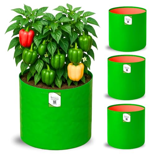 ORGANIC BAZAR 15x15 Grow Bags for Terrace Gardening, Premium HDPE...