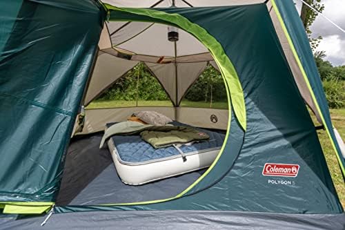 Coleman Polygon, Large tent with 360° view, Family Tent, Sturdy Steel Pole Construction, Easy to Pitch, 100% Waterproof Camping Tent