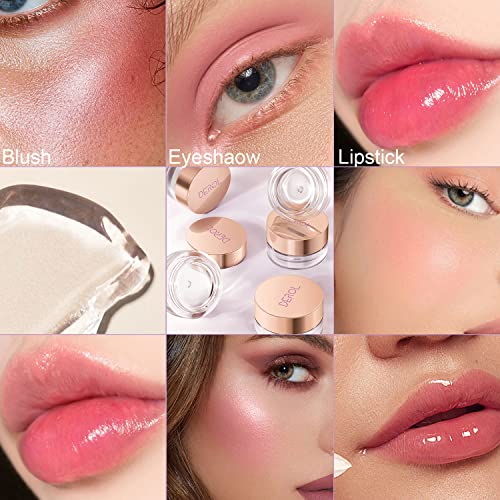 2Pcs Moisturizing Blush Rouge Magic Color Changing Blusher For Cheeks And Lips Balm Multi Use Cream Liquid Blush Waterproof Blush Gel For Cheeks & Lips Gloss Glossy Shiny Finish Blush Makeup (2Pcs) #TOP1