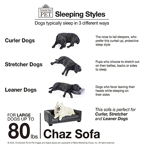 Enchanted Home Pet Gray Chaz Pet Sofa, 40.55" L X 24.02" W, Large #TOP5
