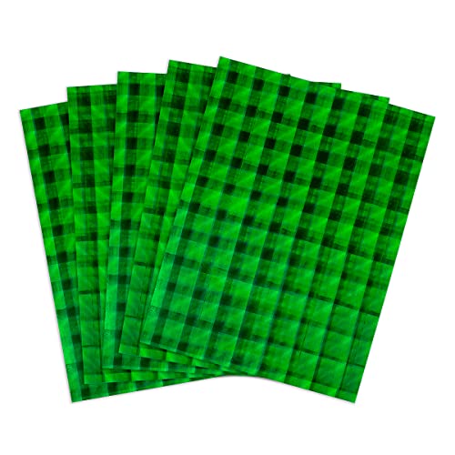 Hygloss Products Holographic Card Stock-8.5"x11" 10pt, 5 Sheets, Plaid-Green
