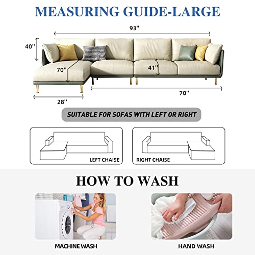 Aliecom 3 Pieces Sectional Couch Covers L Shape Sofa Cover Set Water Resistant Quilted Thick Soft L-Shaped Sofa Slipcovers Anti Slip Pet Dog Furniture Protector For Living Room (Dark Gray, Large) #TOP6