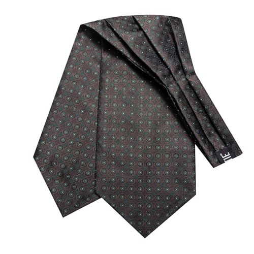 Image of Dubulle Paisley Floral Ascot for Men Self Tie Mens Cravat and Pocket Square Cufflinks Wedding