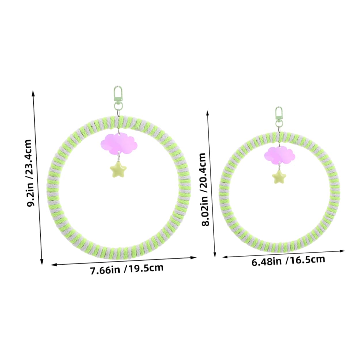 GALPADA 2pcs Bird Rope Swing Round Circle Perch Cage Hanging Climbing Toy for Parrot Budgie Parakeet Cockatiel Conure