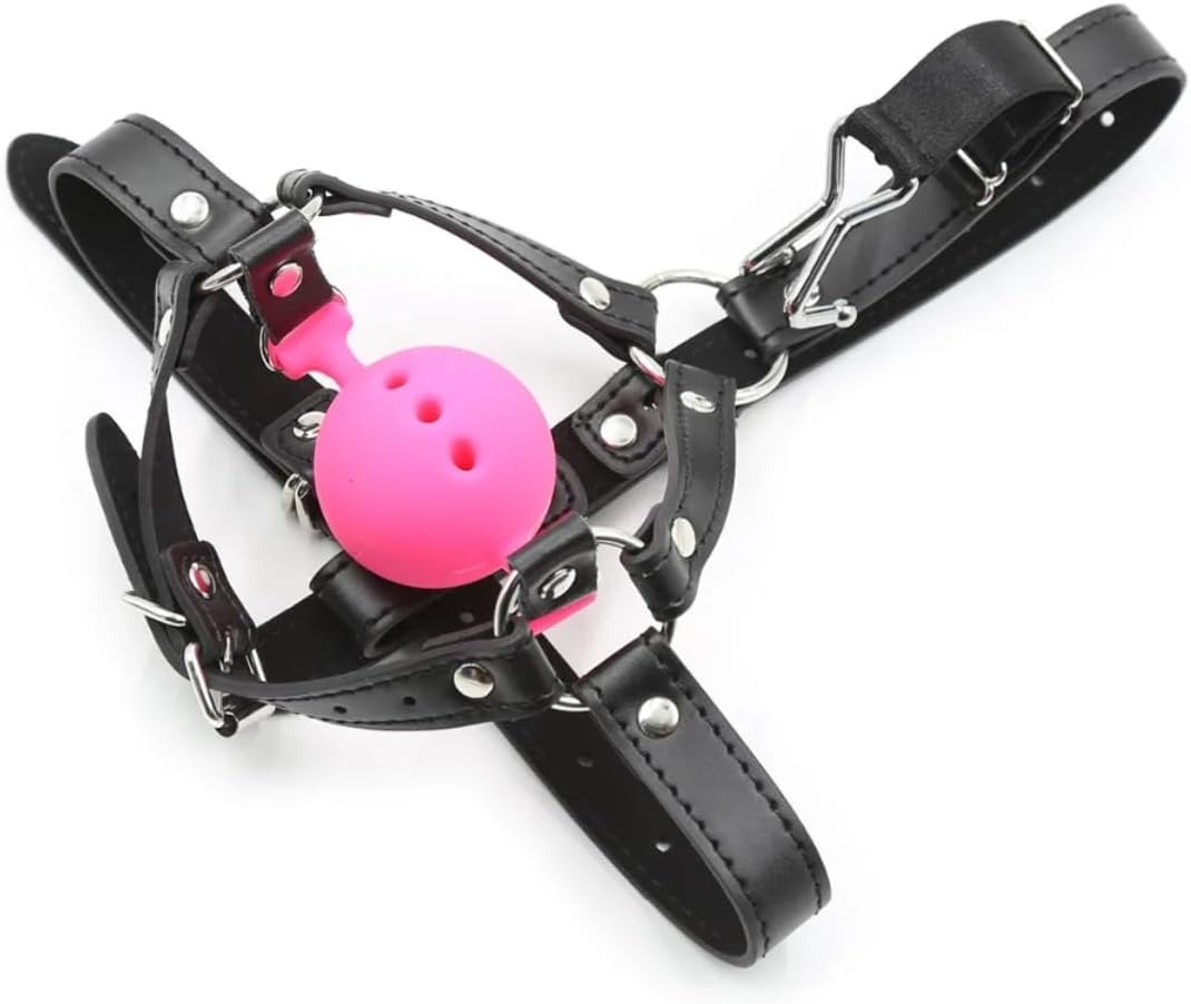 Head Harness with Nose Hook Ball Gag Fetish SM Restraint Silicone Open Mouth Gag Adult Games Products Sex Toys Sex Game