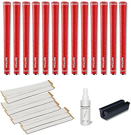 Golf Pride Tour Wrap 2G Red - 13 pc Golf Grip Kit (with Tape, Solvent, Vise clamp)