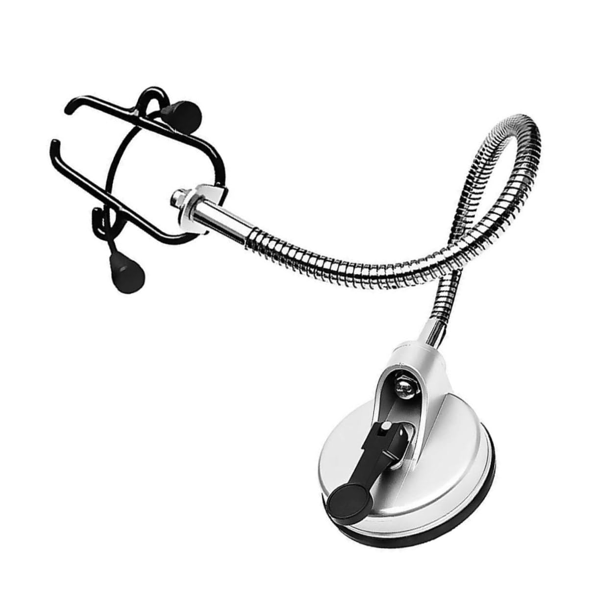 PACKOVE Haartrocknerhalter mit Verstellbarer Höhe und Winkel aus Legierung und Gummi Drehbarer Fönhalter Selbstklebend Leicht Kratzfest für Badezimmer