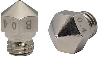 2pcs Upgrade 3D Printer Plated Wear Resistant MK10 Nozzle M7 Thread Brass Nozzles 0.4mm Compatible with QIDI Printer Creator Pro Duplicator D4 3D Printer 4mm PTFE Lined Hotend