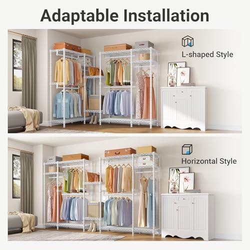 Image of VIPEK V2 Heavy Duty Clothes Rack, Metal Closet Rack Organizer, White