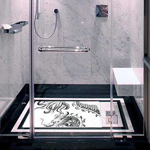 Tapis de bain antidérapant baignoire avec trous drainage et ventouses sécurité