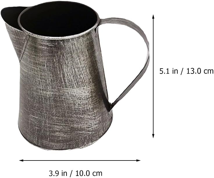Holder Bathroom Center Pitcher Mini Tabletop Country Arrangements Handle Watering with Vintage Decorative Metal Vase Props Container Décor Shabby Farmhouse Jug Office