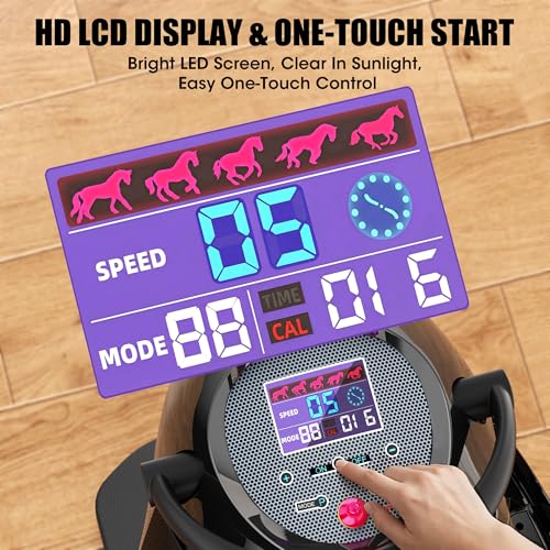 Image of Electric Horse Riding Machine, 3D Simulation Abdominal Exercise Machine, Horse Riding Exercise Machine with 20 Adjustable Speed & LED Display, Professional Home /Gym Training Equipment 5i16